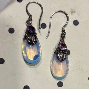 Real Gemstone Drop Earrings